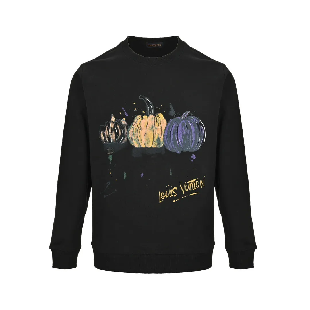 Louis Vuitton/Louis Vuitton 24FW graffiti hand-painted pumpkin round neck sweatshirt